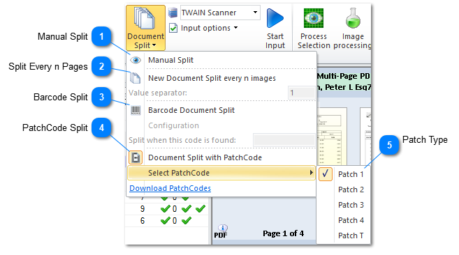3.5.3.2.1. Document Split Options