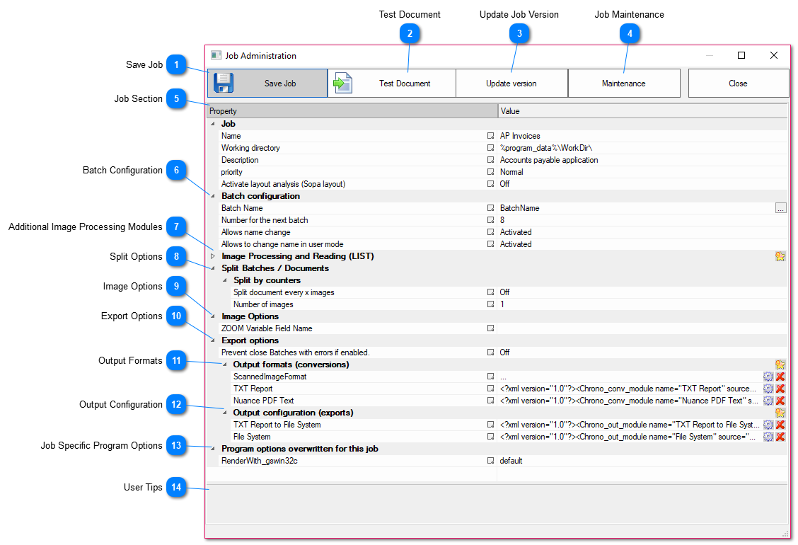 3.4.6.1.6. Job Administration Window