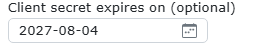 5. Client secret expiration